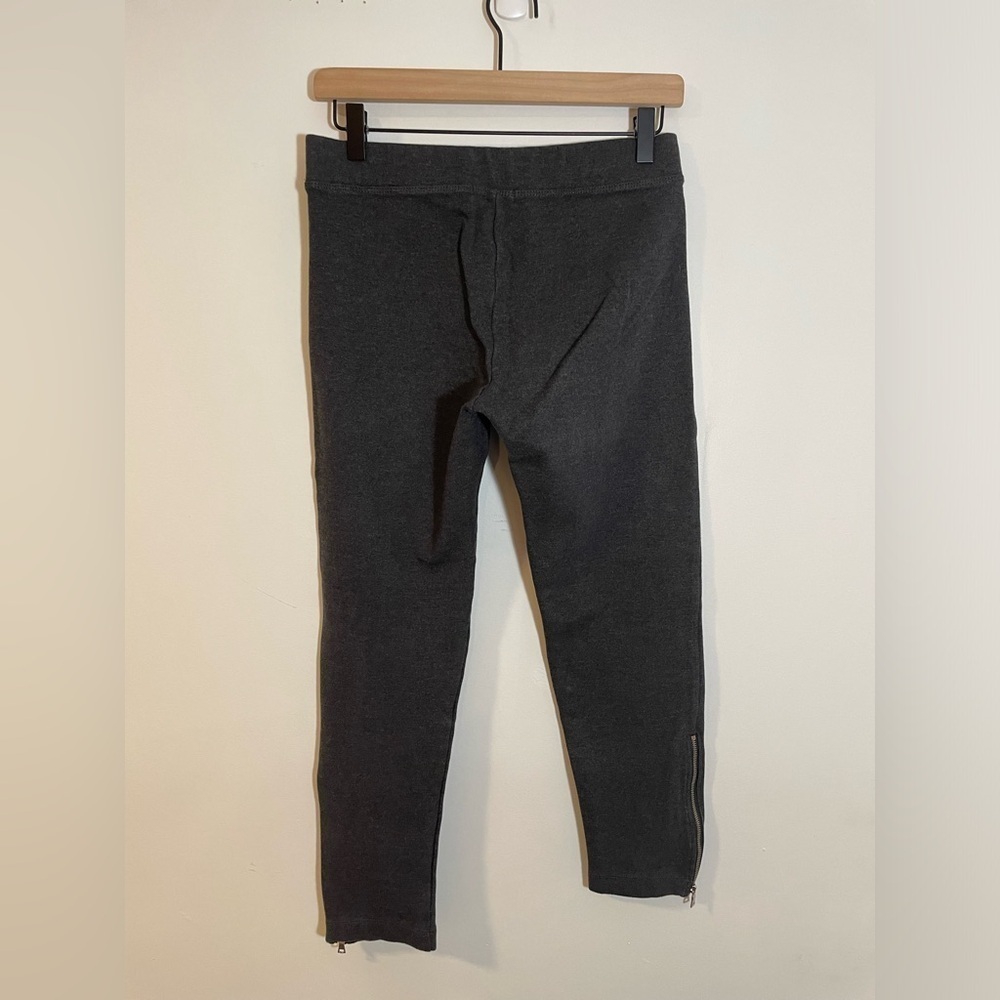 Gap Thick Gray Stretch Pull On Legging Pants With Ankle Zip Detail Size Medium - Picture 5 of 10